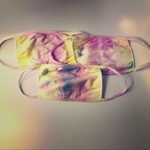 Washable Yellow, Pink, And Purple Tie Dye Mask